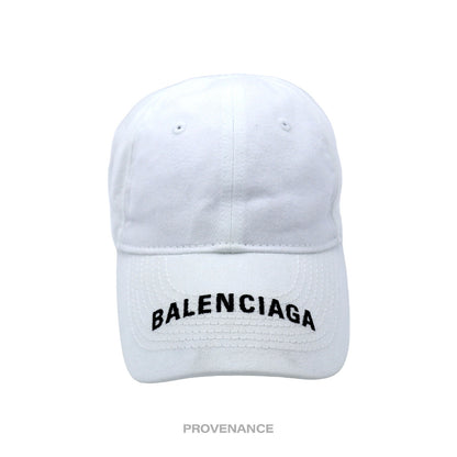 🔴 Balenciaga Embroidered Logo Cap - White