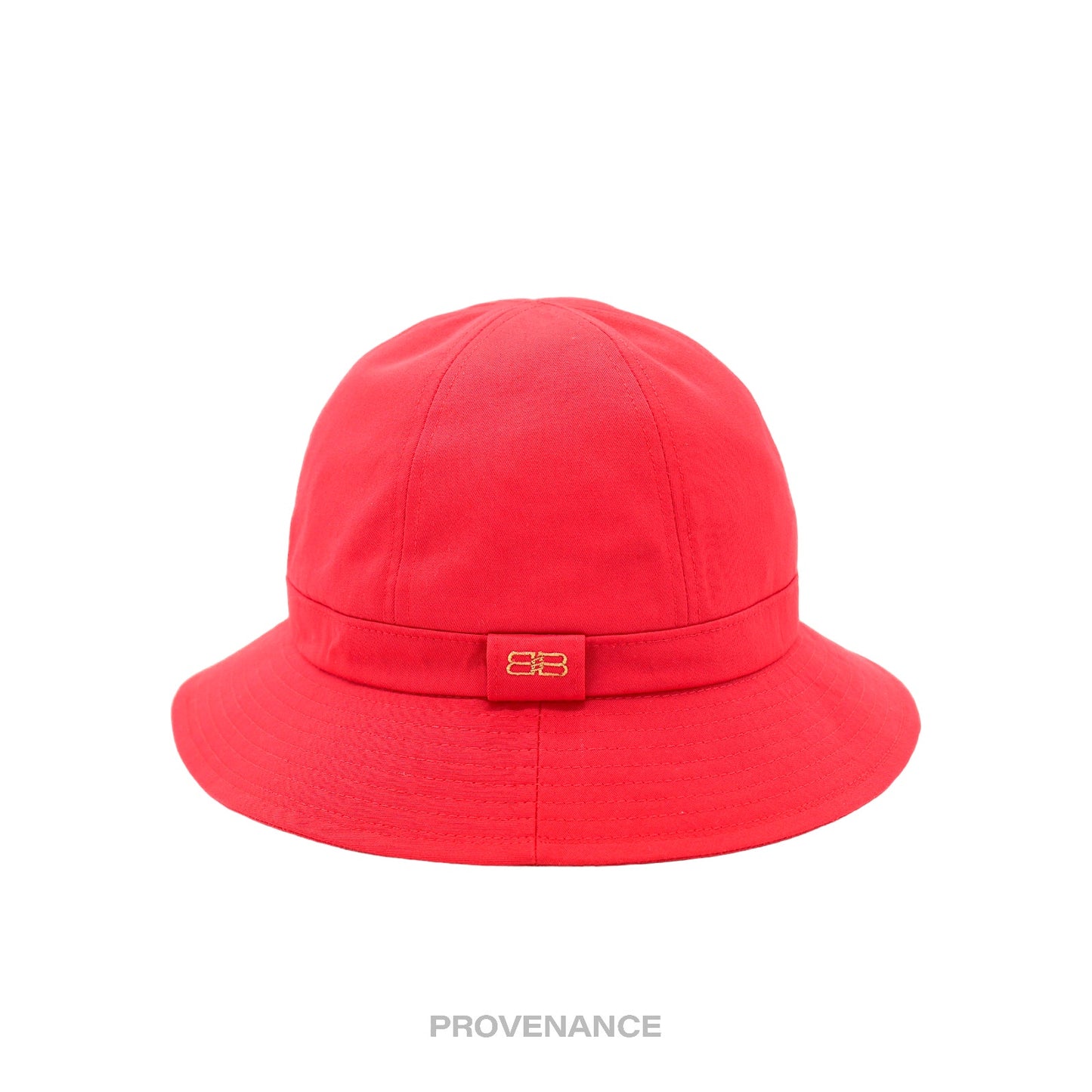 🔴 Balenciaga BB Logo Embroidered Bucket Hat - Red