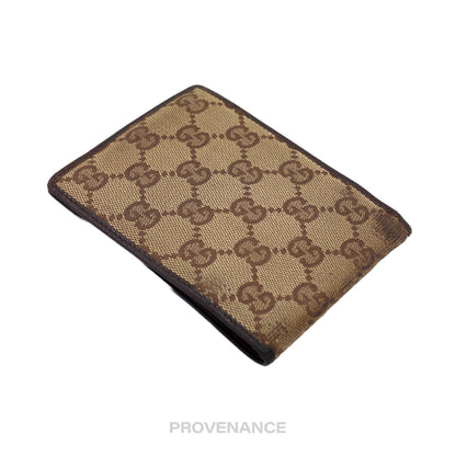 🔴 Gucci 6CC Bifold Wallet - GG Canvas Brown