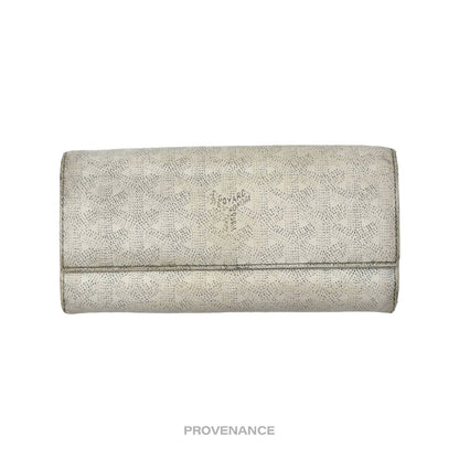 🔴 Goyard Varenne Long Wallet - White Goyardine