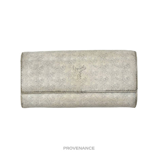 🔴 Goyard Varenne Long Wallet - White Goyardine