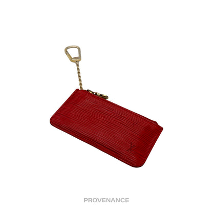 🔴 Louis Vuitton Key Pouch Cles - Red Epi Leather