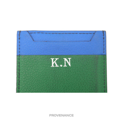🔴 Hermès 4CC Cardholder - Black/Green/Blue Leather