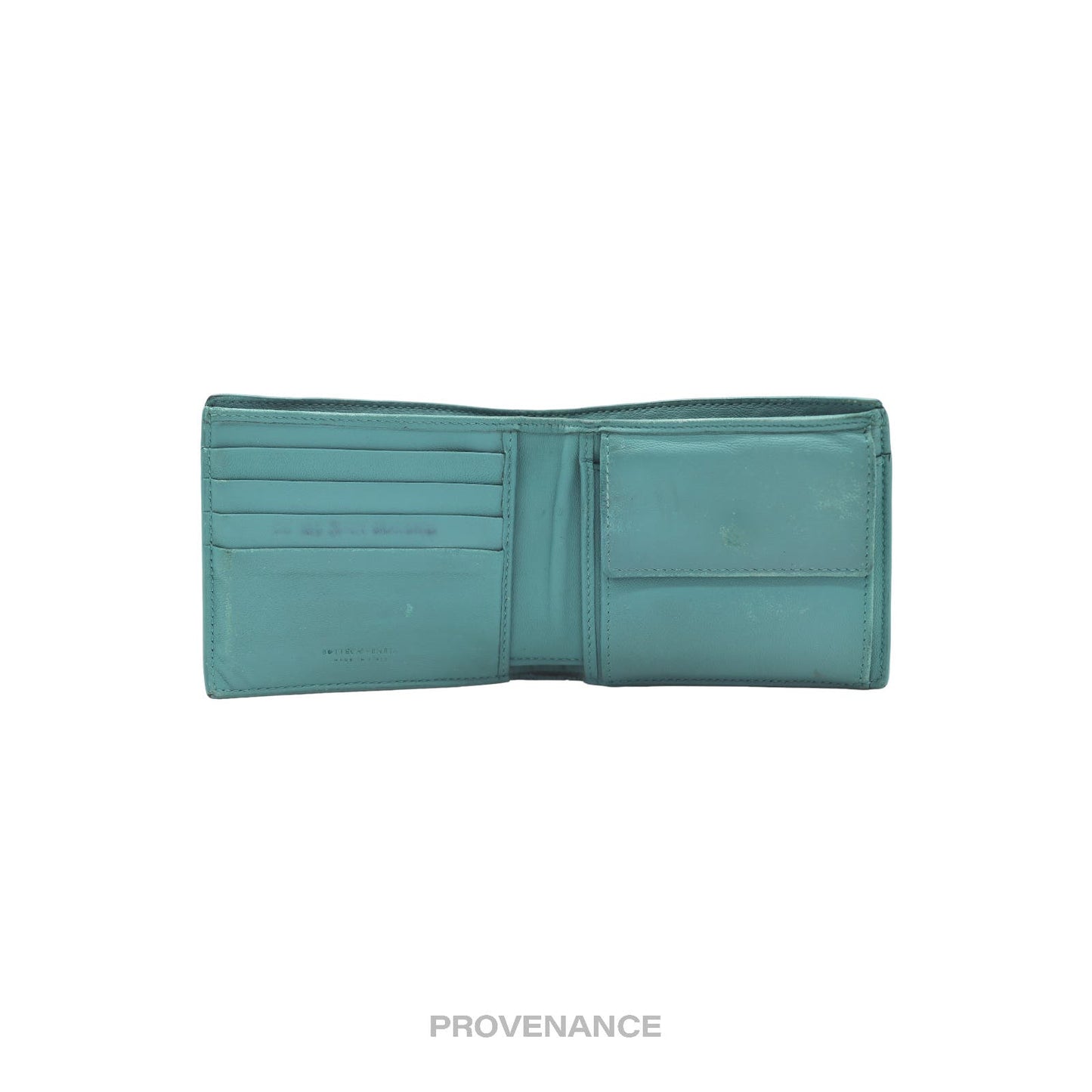 🔴 Bottega Veneta Bifold Wallet -  Blue Intrecciato Leather