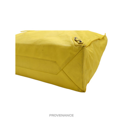 🔴 Balenciaga Papier A4 Tote Bag - Yellow Leather