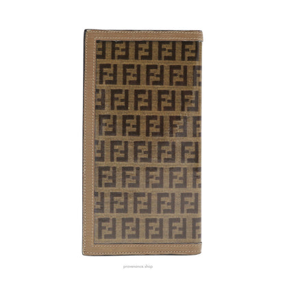 🔴 Fendi Long Wallet - Micro FF Zucca Glace