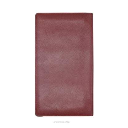 🔴 Cartier Long Wallet - Burgundy Calfskin Leather