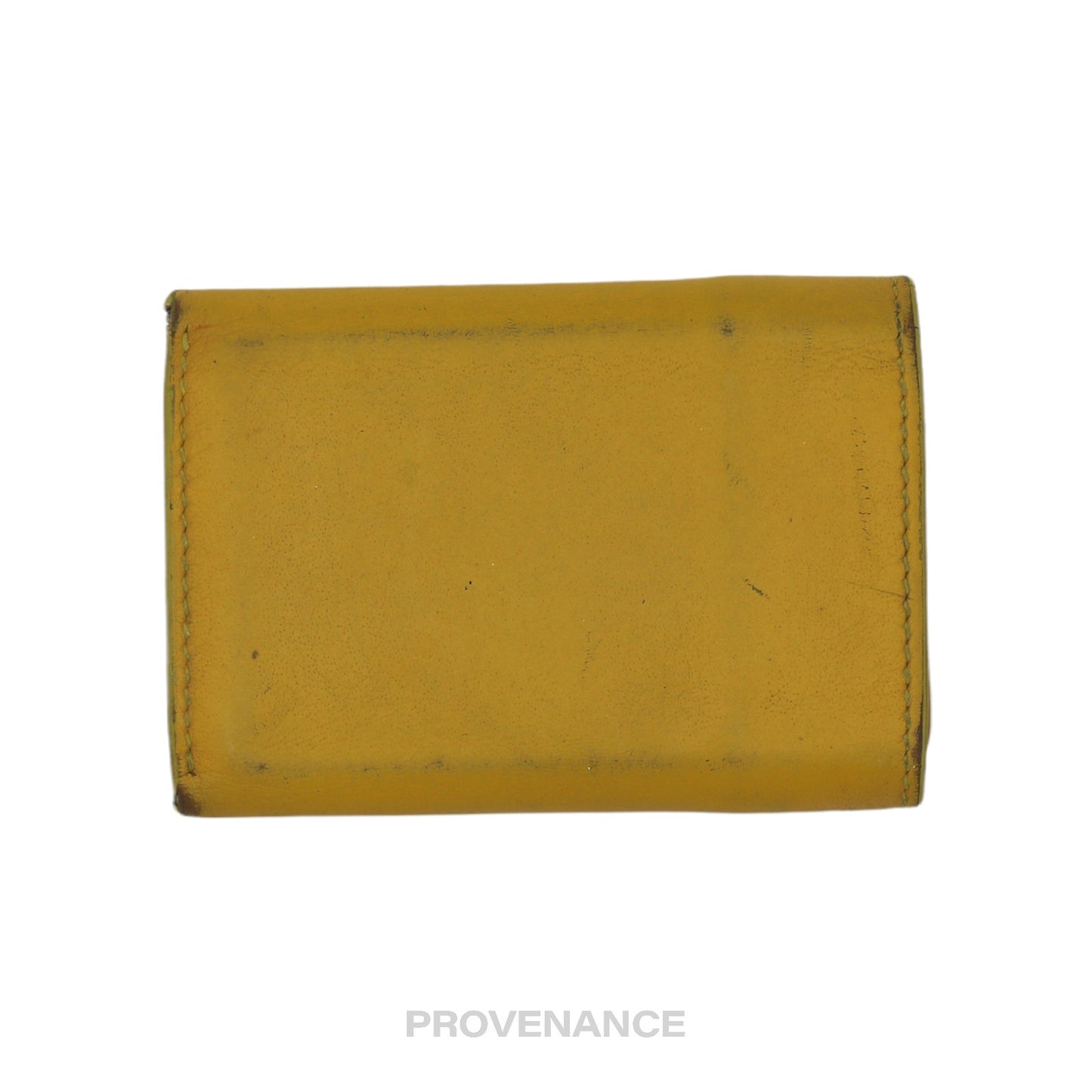 🔴 Balenciaga Papier Mini Wallet - Yellow Leather