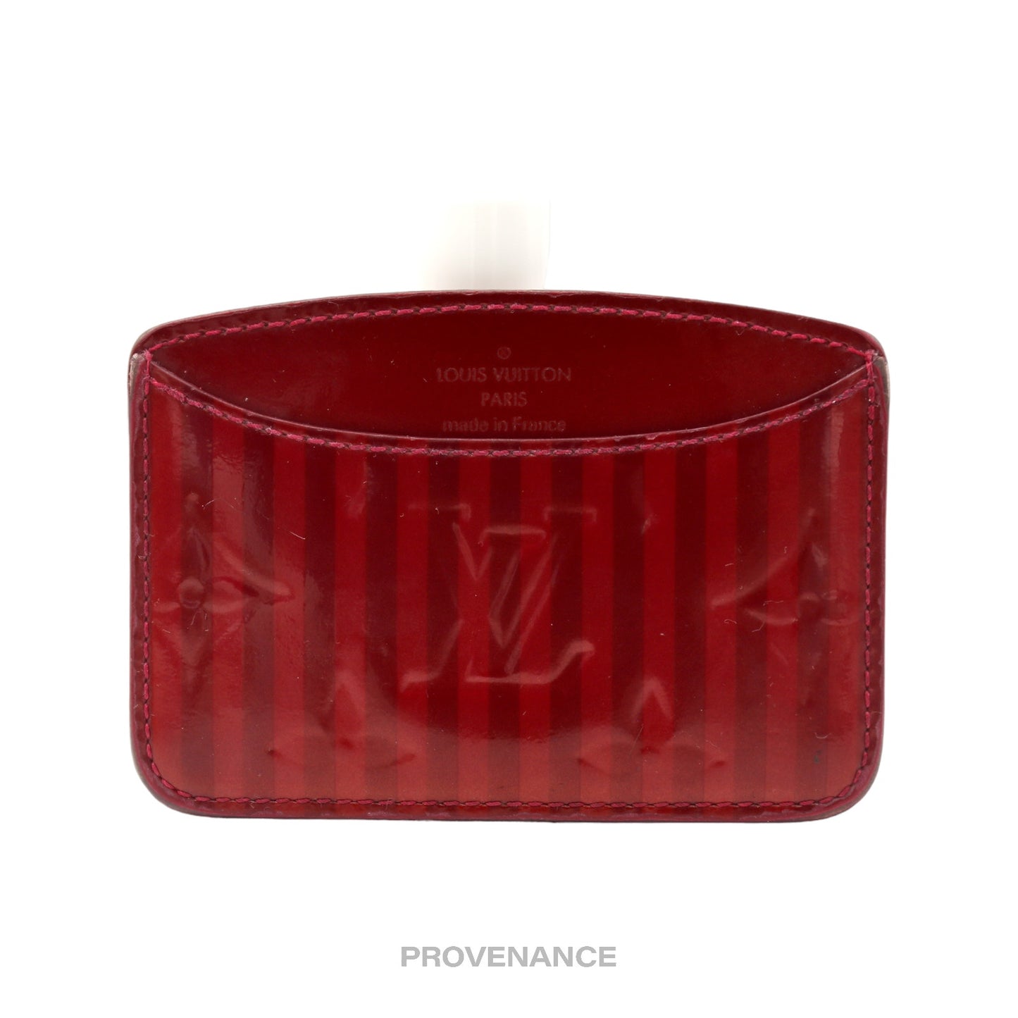 🔴 Louis Vuitton Card Wallet -  Red Vernis Rayures