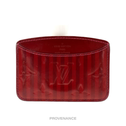 🔴 Louis Vuitton Card Wallet -  Red Vernis Rayures