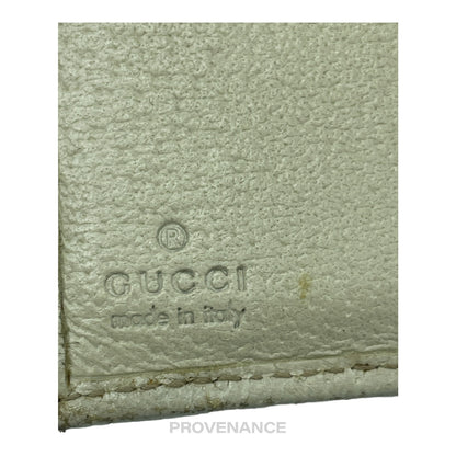 🔴 Gucci Trifold Wallet - GG Canvas White