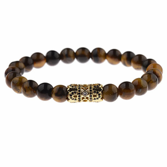 🔴 Regal Bracelet - Tiger's Eye & Yellow Gold