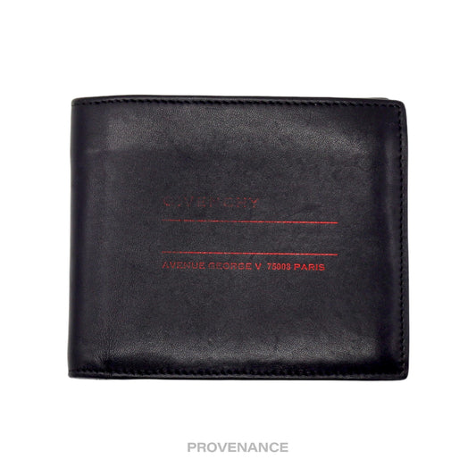 🔴 Givenchy 8CC Address Bifold Wallet - Black Leather