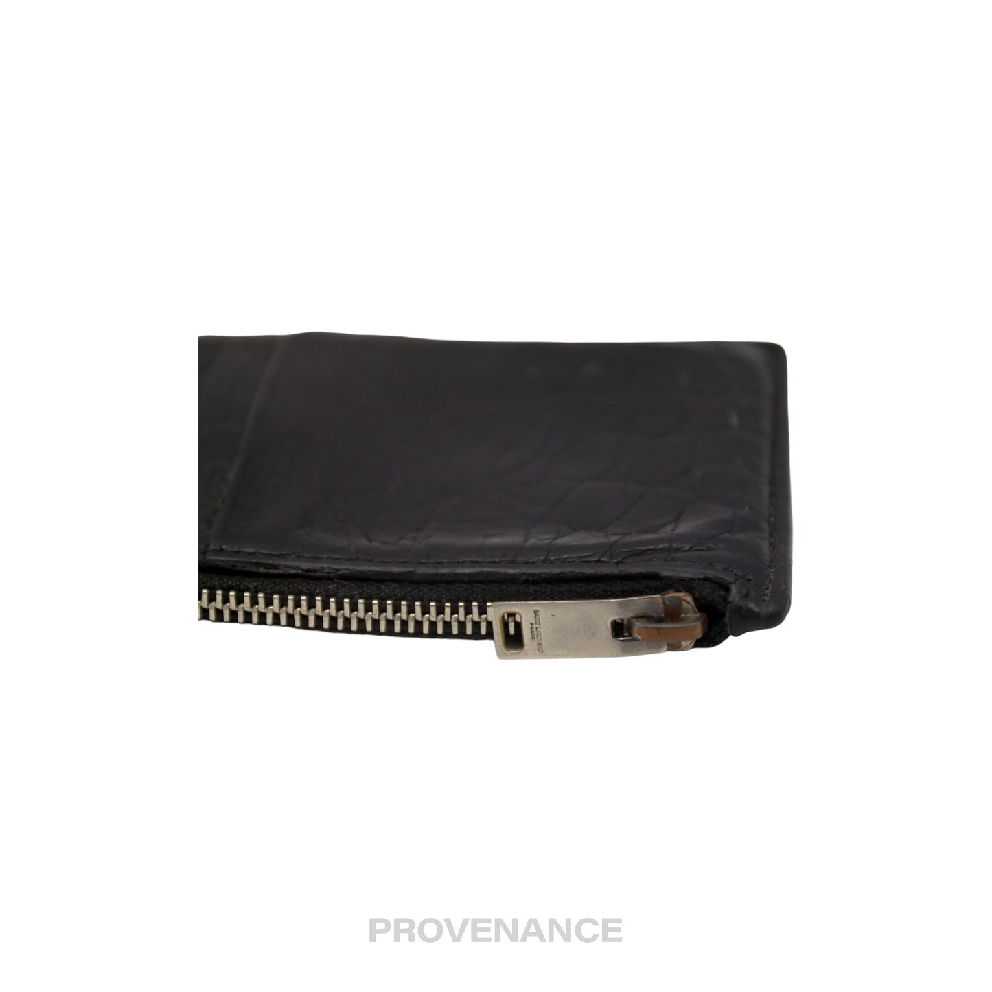 🔴 Saint Laurent Paris SLP Fragment Card Wallet - Black Croc