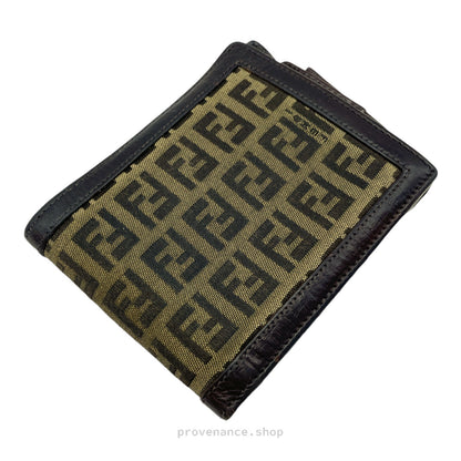 🔴 Fendi FF Zucca Bifold Wallet - Brown