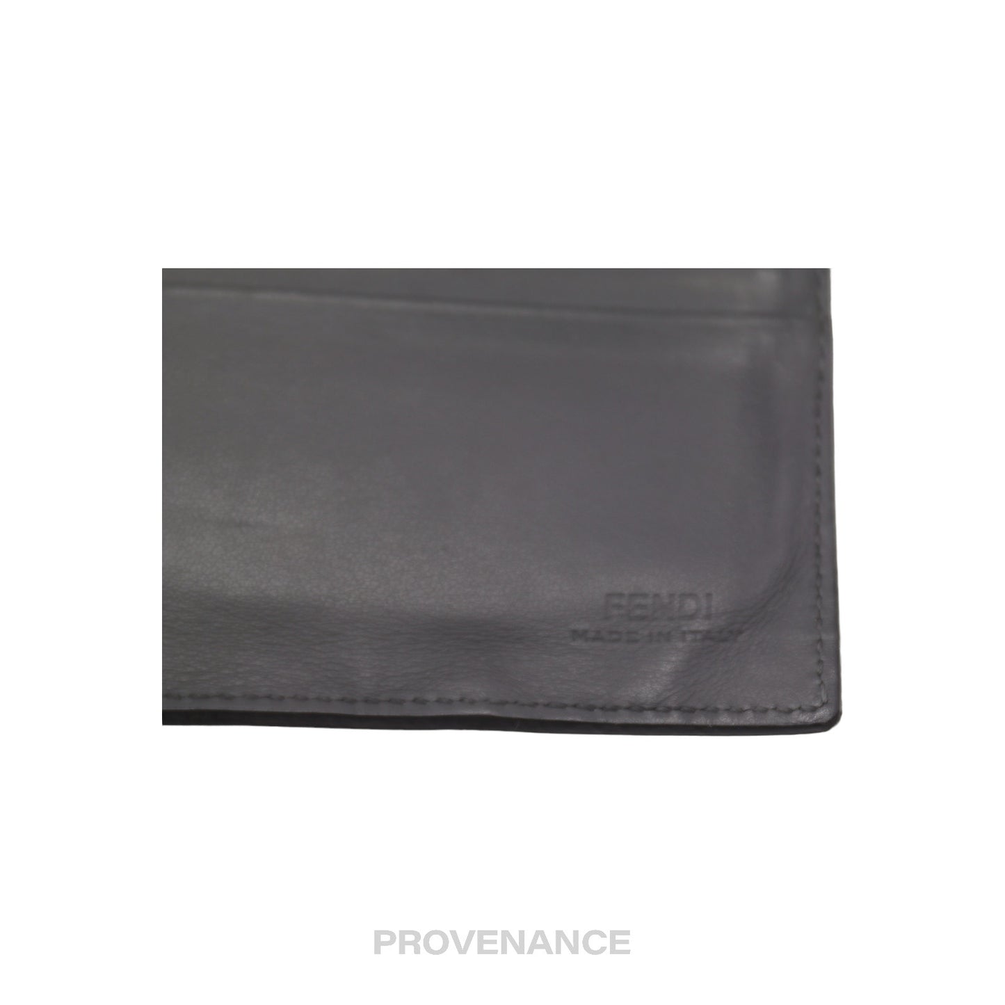 🔴 Fendi Bifold Wallet - FF Grey Leather