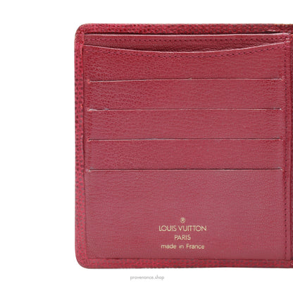 🔴 Louis Vuitton Tall Bifold Wallet - Rubis Lizard Leather