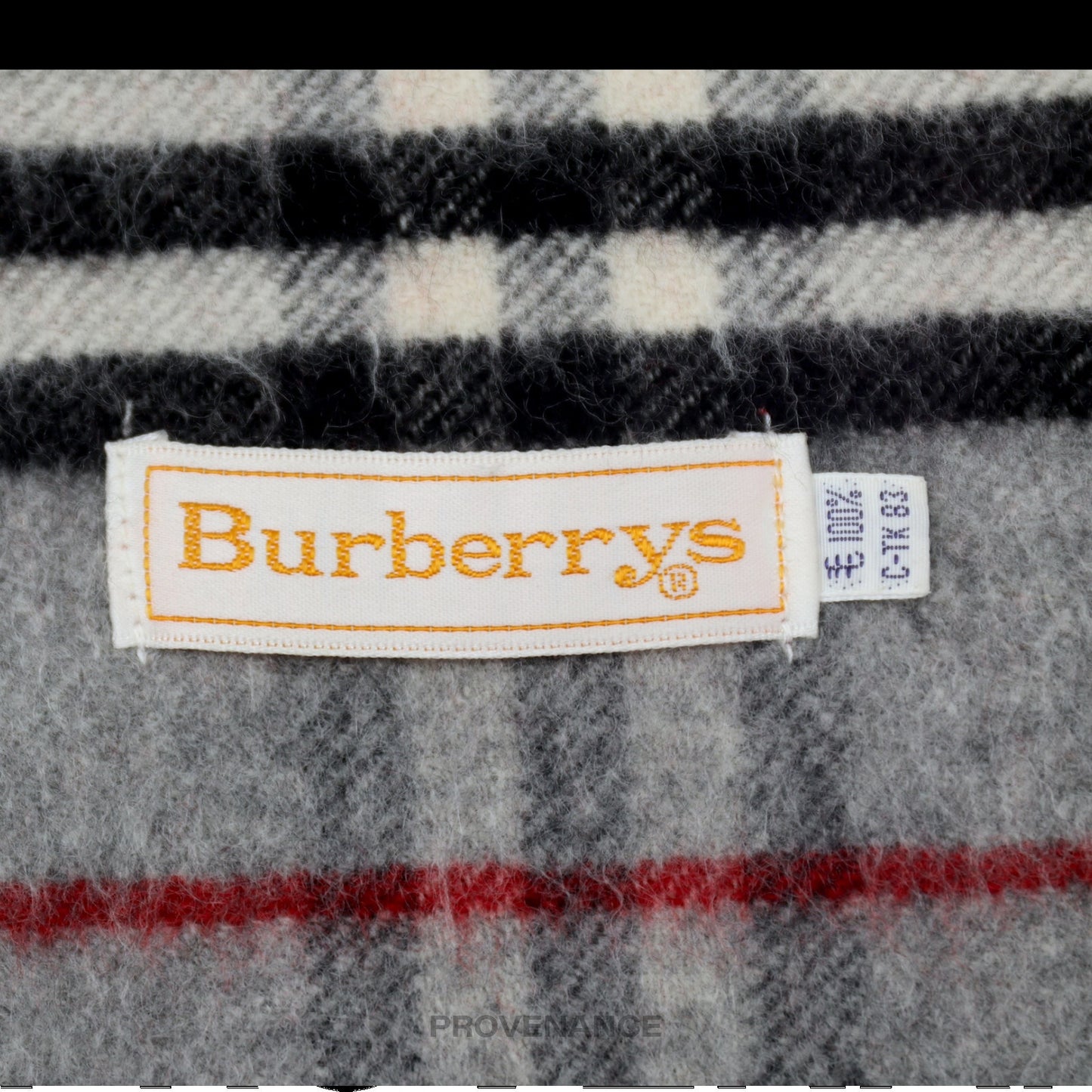 🔴 Burberry Scarf - Nova Check Cashmere Grey Red