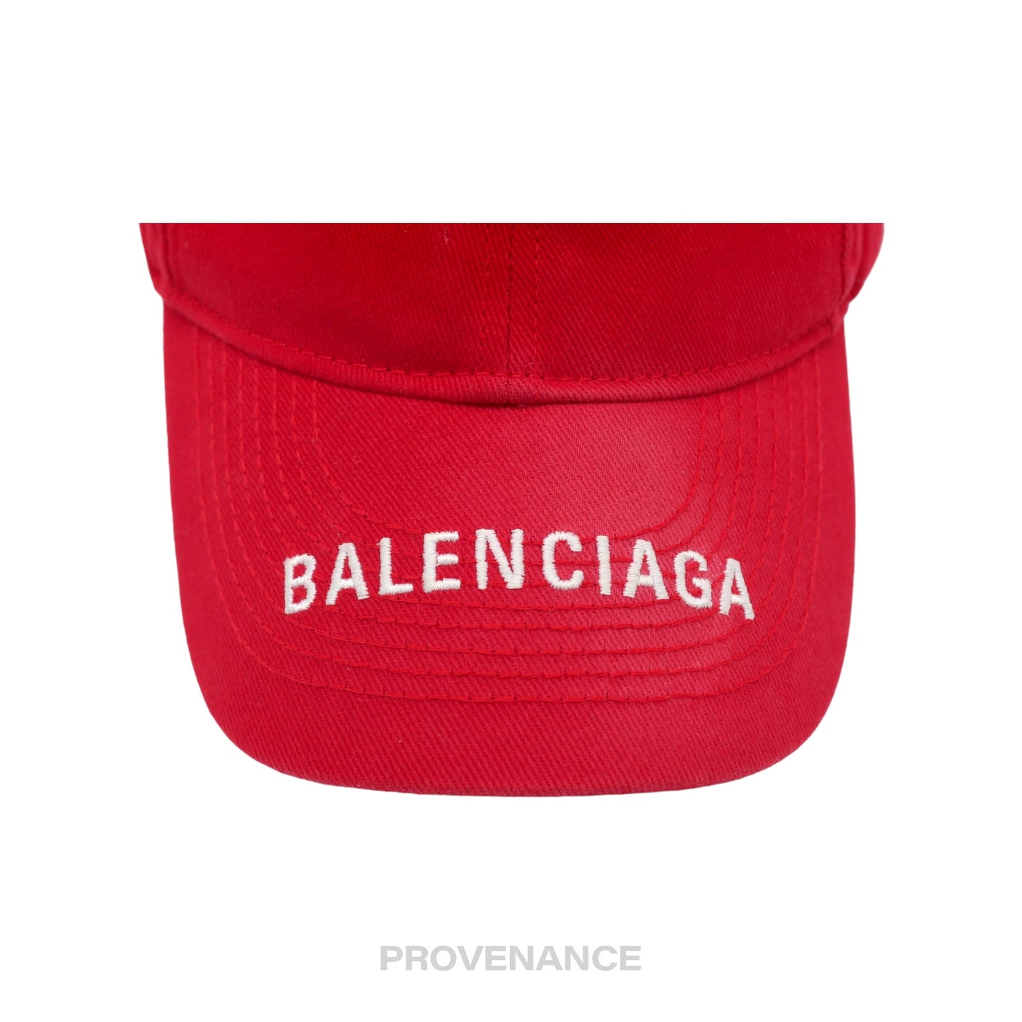 🔴 Balenciaga Embroidered Logo Cap - Red