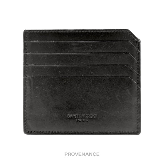 🔴 Saint Laurent Paris SLP 4CC Card Wallet - Black Leather