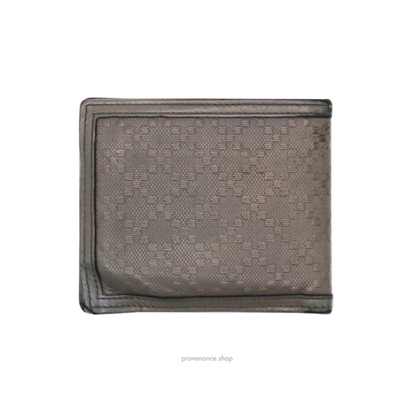 🔴 Gucci Bifold Wallet - Grey Diamante Leather