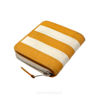 🔴 Balenciaga Bazaar Zip Wallet - Yellow Striped