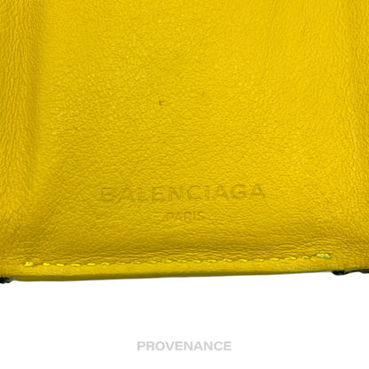 🔴 Balenciaga Papier Mini Wallet - Yellow Leather