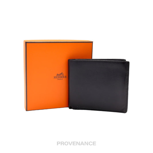 🔴 Hermès 10CC Compact Wallet - Black Noir Box Calfskin