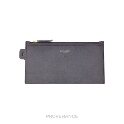 🔴 Saint Laurent Paris SLP Zip Pouch - Black Leather