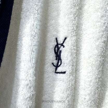 🔴 Yves Saint Laurent YSL Logo Robe - White French Terry