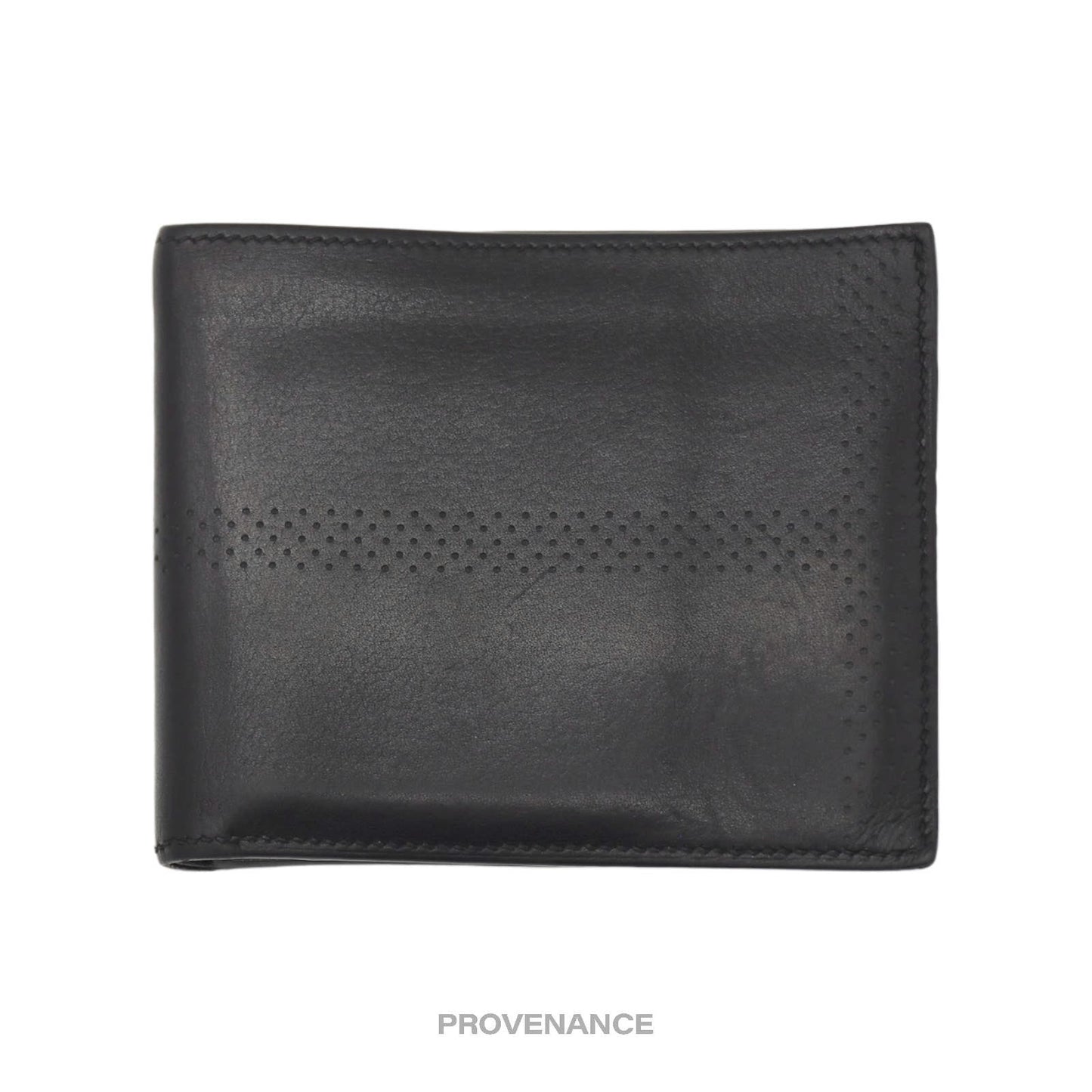 🔴 Hermès 8CC Bifold Wallet - Black Perforated H