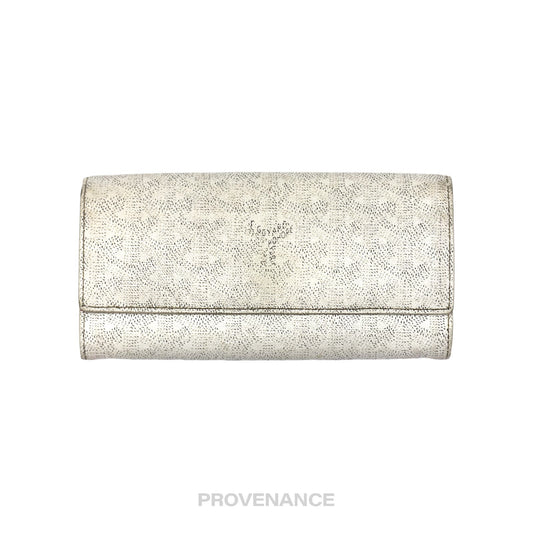 🔴 Goyard Varenne Long Wallet - White Goyardine