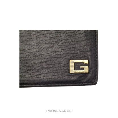 🔴 Gucci G Card Holder Wallet - Black Leather