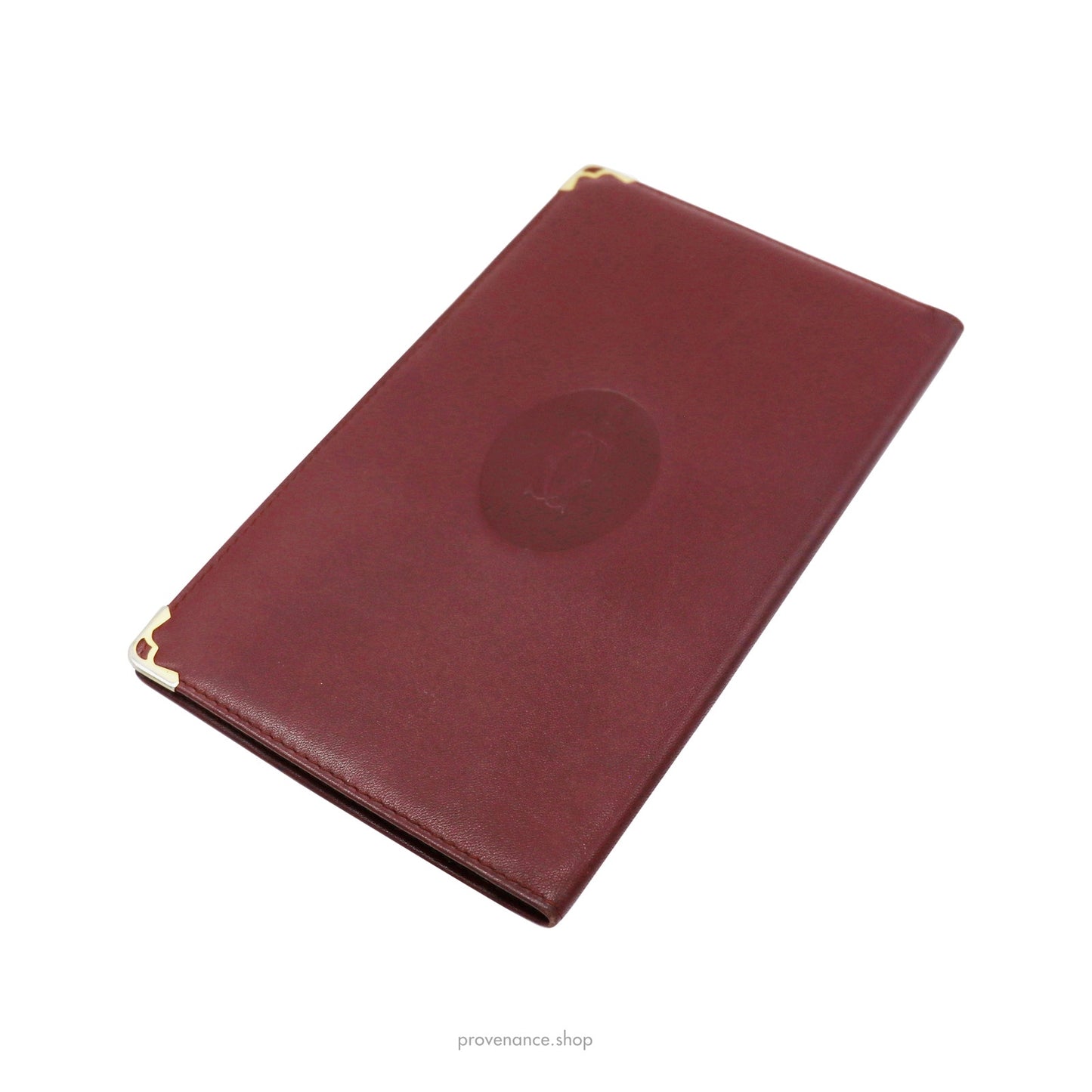 🔴 Cartier Long Wallet - Burgundy Calfskin Leather