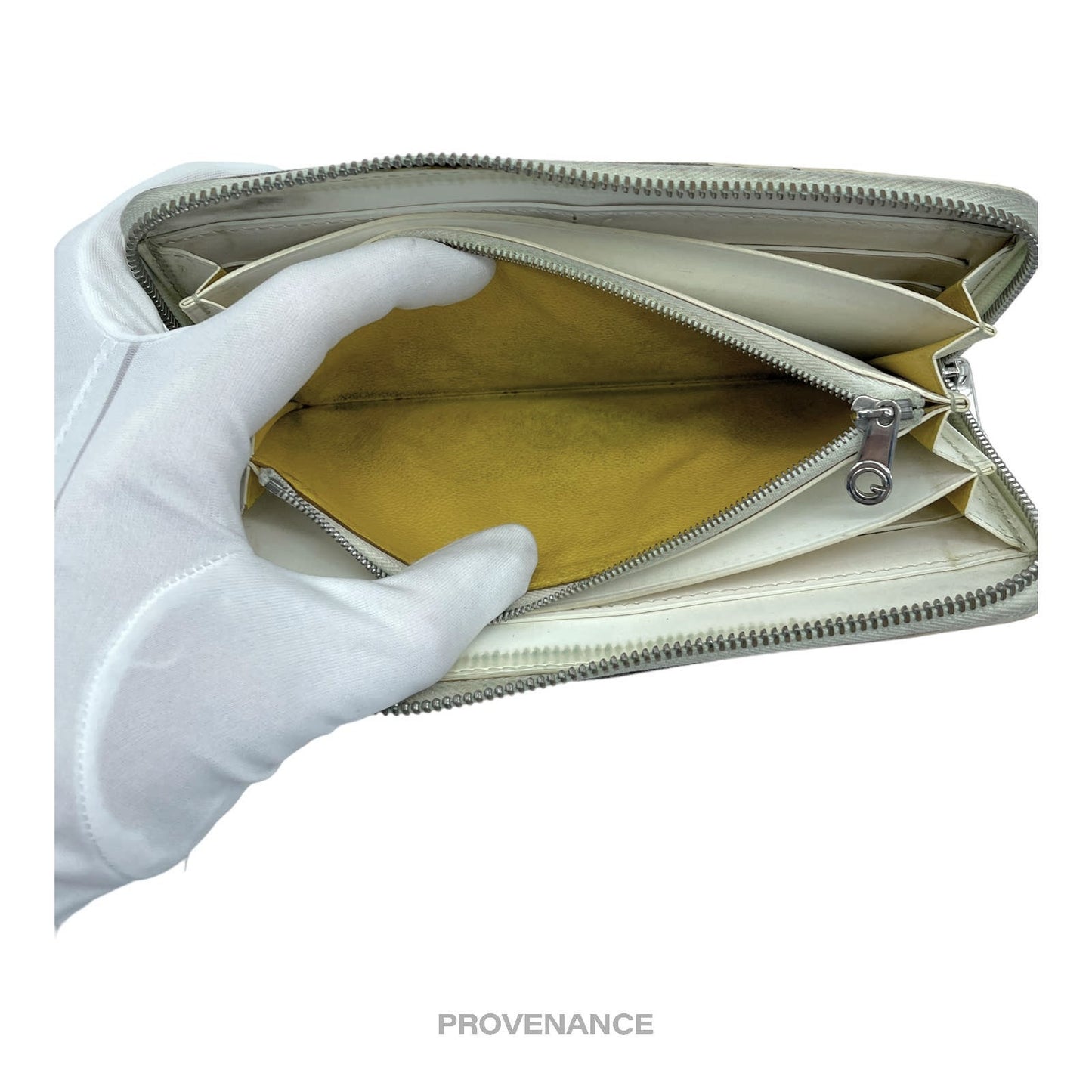 🔴 Goyard Matignon Zipped Wallet - White Goyardine