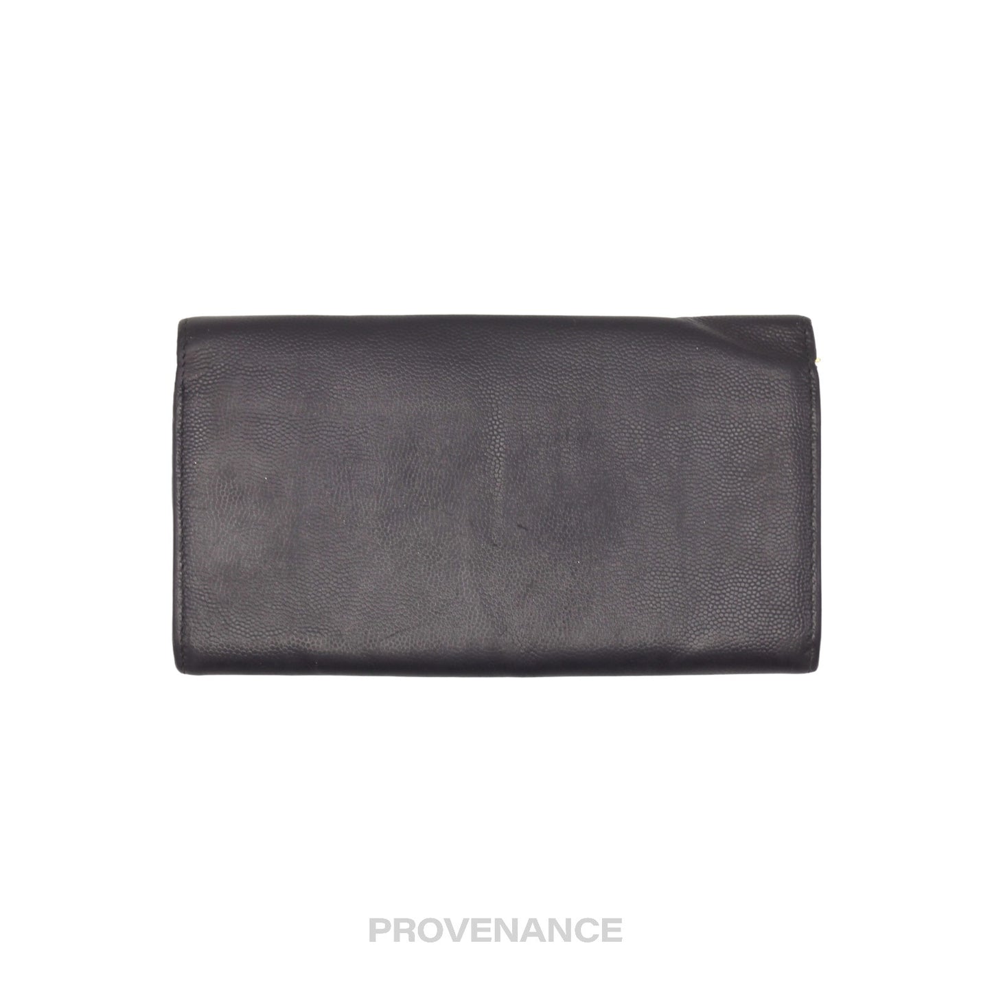 🔴 Saint Laurent Paris SLP Long Pebbled Wallet - Black