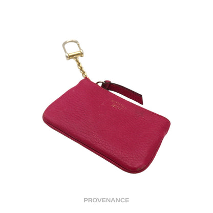 🔴 Gucci "Made in Italy" Key Pouch Cles - Pink Leather