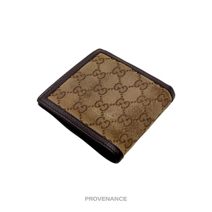 🔴 Gucci GG Canvas Bifold Wallet - Brown