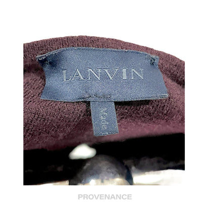 🔴 Lanvin Merino V-Neck Sweater - Maroon