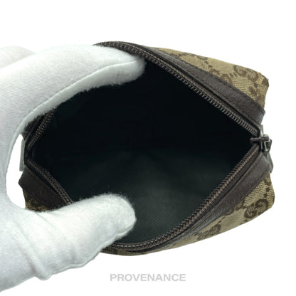 🔴 Gucci Cosmetic Pouch - Brown GG Canvas