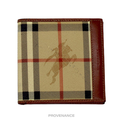 🔴 Burberry 8CC Bifold Wallet - Nova Check Brown