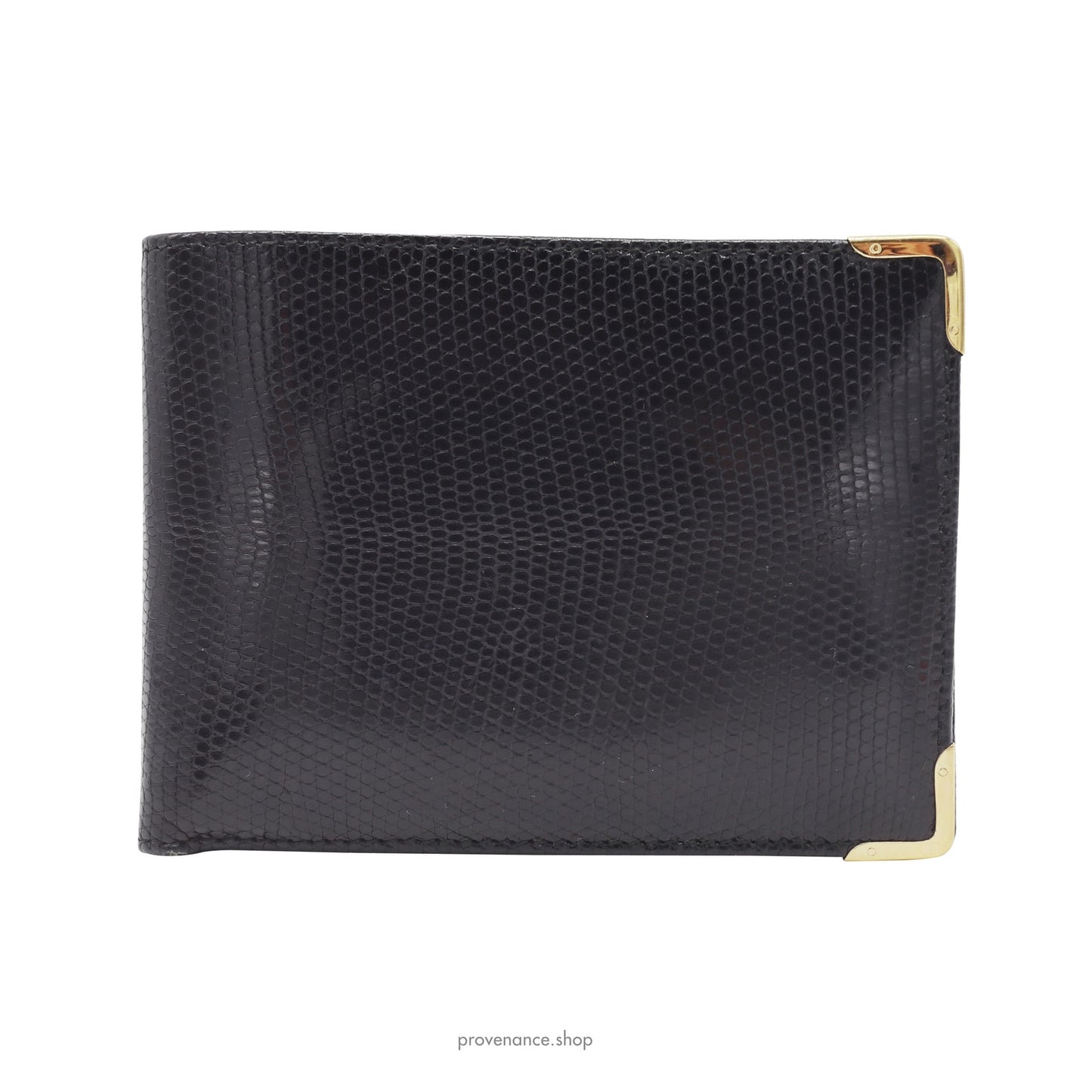 🔴 Gucci Bifold Wallet - Black Lizard Leather