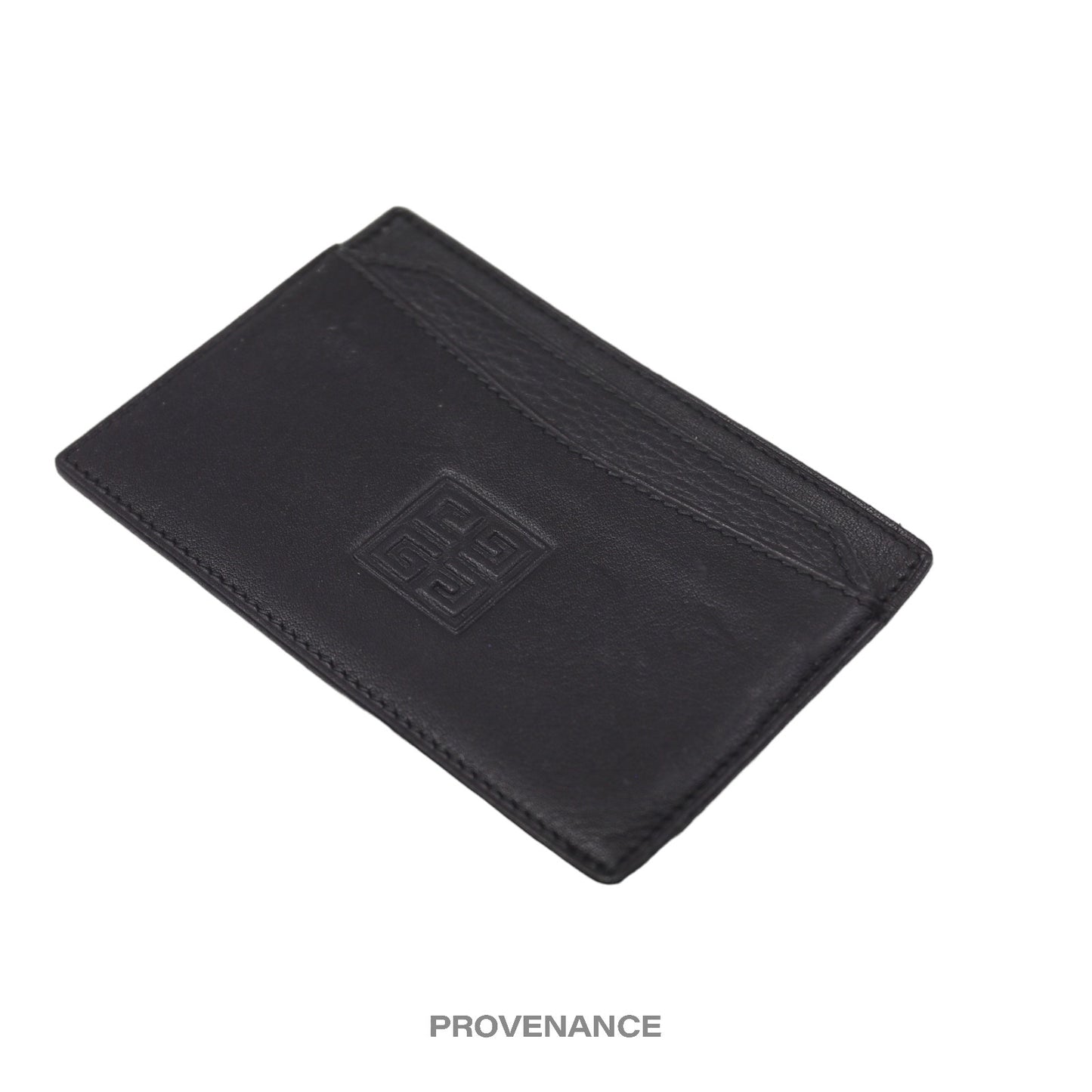 🔴 Givenchy Logo Gentleman Card Holder - Black Leather