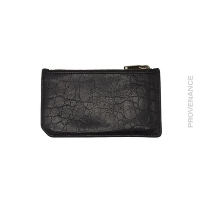 🔴 Saint Laurent Paris SLP Fragment Card Wallet - Black Croc