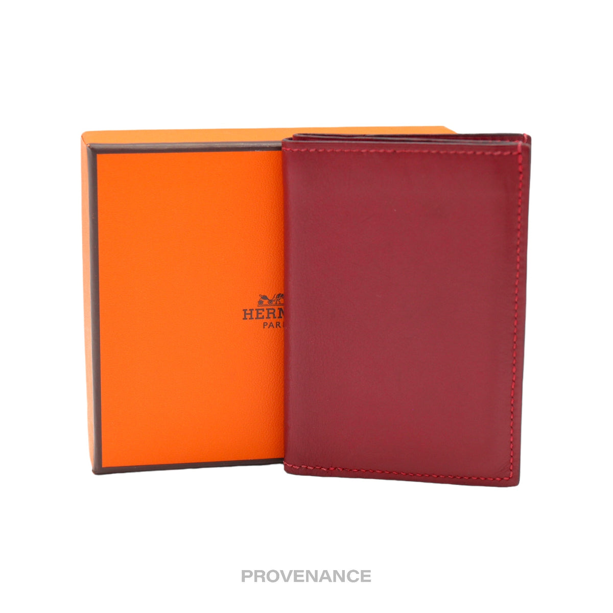 🔴 Hermès CardholderWallet - Red Box Calfskin Leather