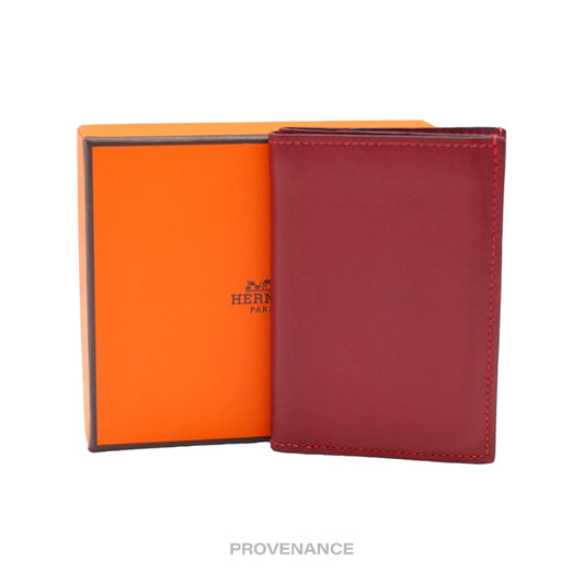 🔴 Hermès CardholderWallet - Red Box Calfskin Leather