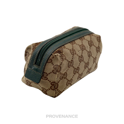 🔴 Gucci Zip Pouch - GG Canvas Forest Green