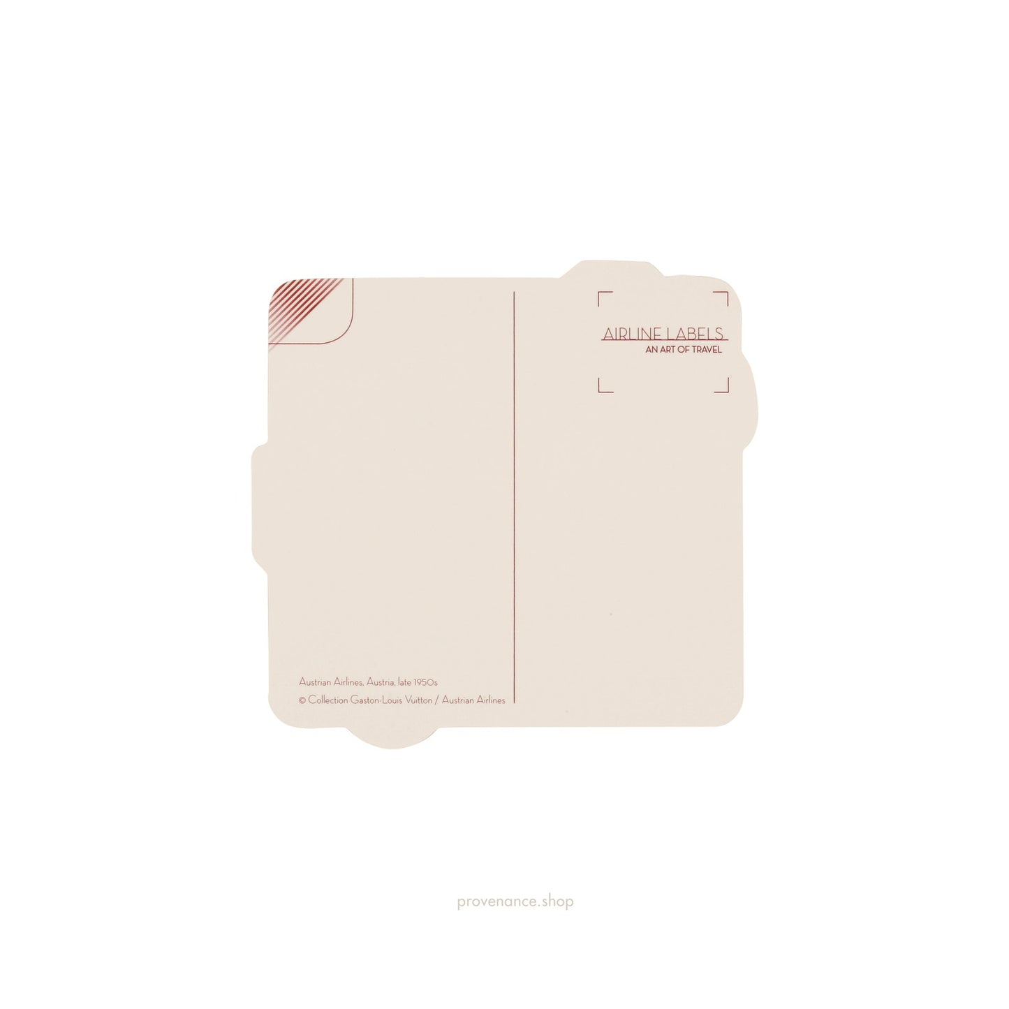 🔴 Louis Vuitton Airline Label Postcard Sticker- PLACE YOUR HANDBAG HERE