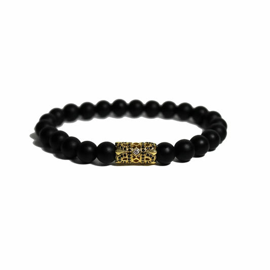 🔴 Regal Bracelet - Matte Onyx & Gold