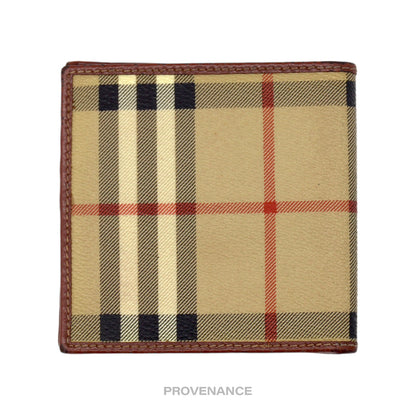 🔴 Burberry 8CC Bifold Wallet - Nova Check Brown